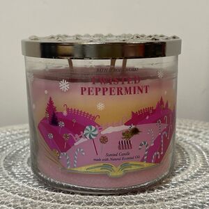 BBW Twisted Peppermint 3 Wick Candle NWT